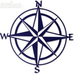 Map with key and compass rose