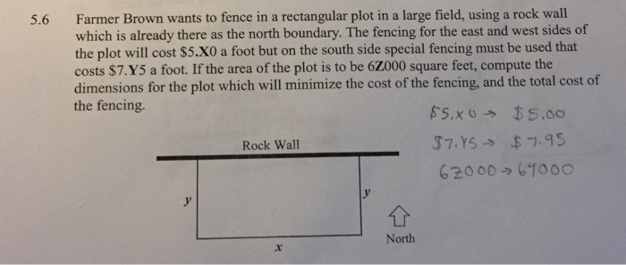 A farmer needs to fence a rectangular plot of land